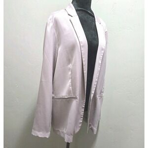 Maurices Versa Satin Blazer Jacket Women's Sz 0X Blush Pink Preppy Office Career